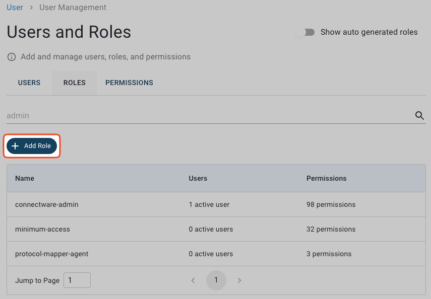 Add Role button